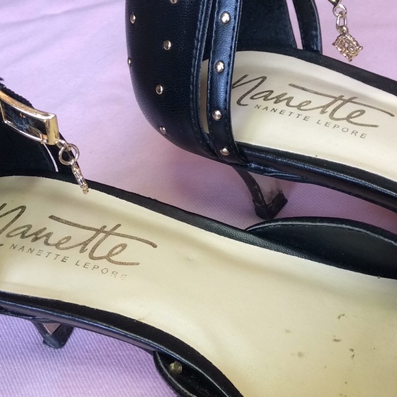 FINAL SALE PRICE Nanette Lepore 7M Studded Kitten Heels - Picture 2 of 5